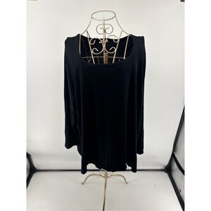 J Jill Women’s black Long Sleeve T Shirt Size 2X 58% Cotton
